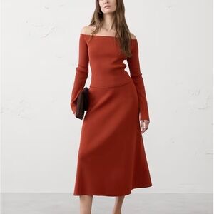 Banana Republic Midi Sweater Skirt, Tandoori Red, Size Small